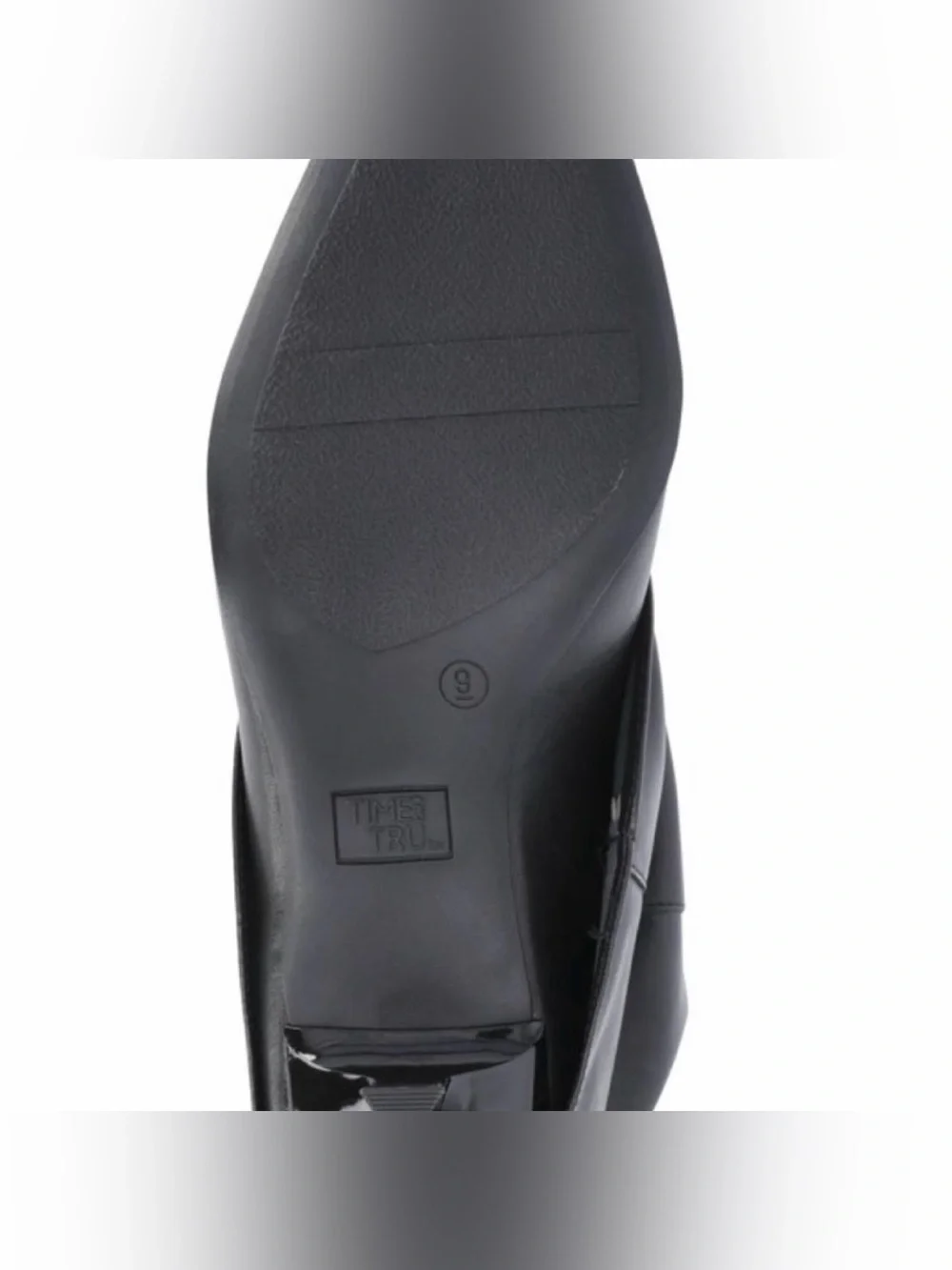 NWT Time and Tru Women's Black Slouchy Pointed-Toe Kitten Heel Boot